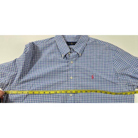 Ralph lauren preppy long sleeve button up blue pink check XL EUC career casual - Picture 6 of 6
